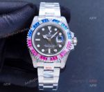 Swiss replica Rolex GMT-Master ii Saru Rainbow Diamond ETA2836 Watch (1)_th.jpg